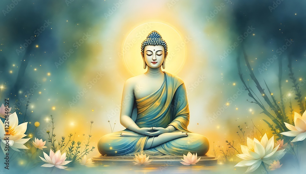 Serene Buddha Meditation Art Peaceful Lotus Wall Decor Serene Buddha Meditation Art Peaceful Lotus Wall Decor