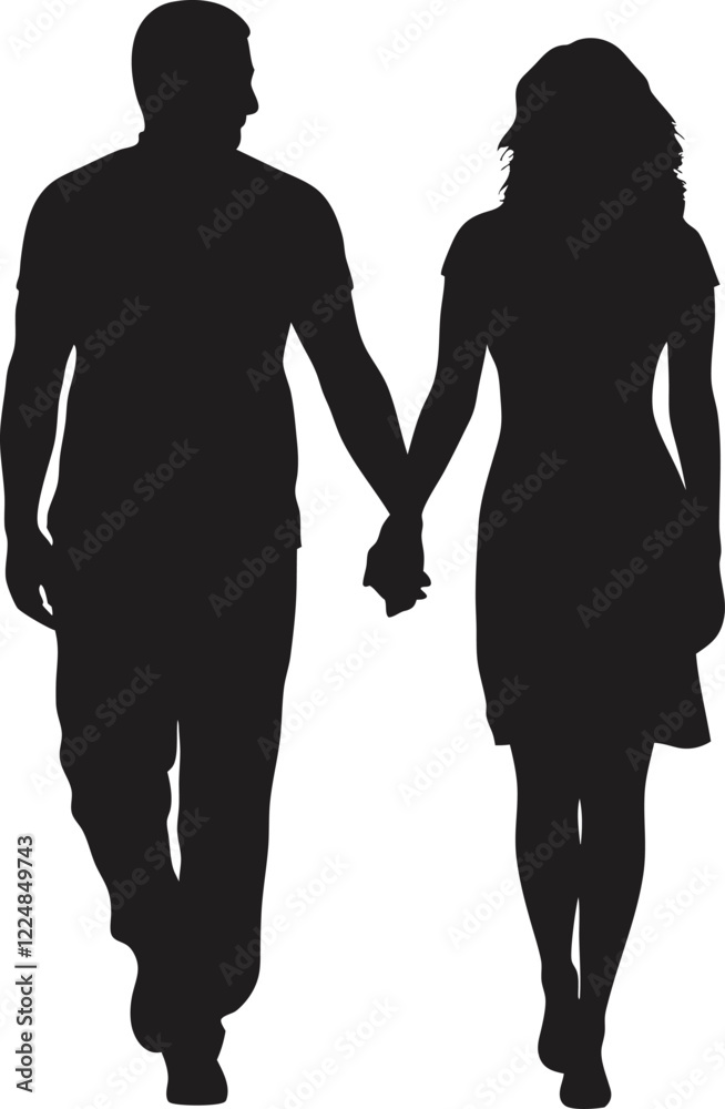 silhouette of a couple, vector, illustration silhouette of a couple, vector, illustration