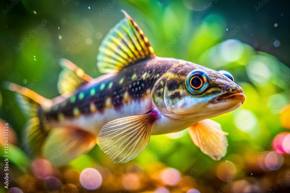 Otocinclus Macrospilus Vitattus: Dwarf Suckerfish Algae Eater Macro Close-Up with Bokeh Otocinclus Macrospilus Vitattus: Dwarf Suckerfish Algae Eater Macro Close-Up with Bokeh