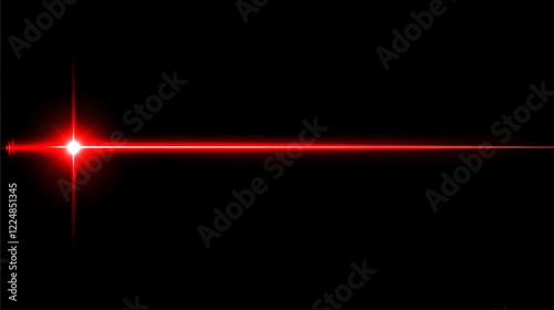 Red Laser Beam Cuts Through...