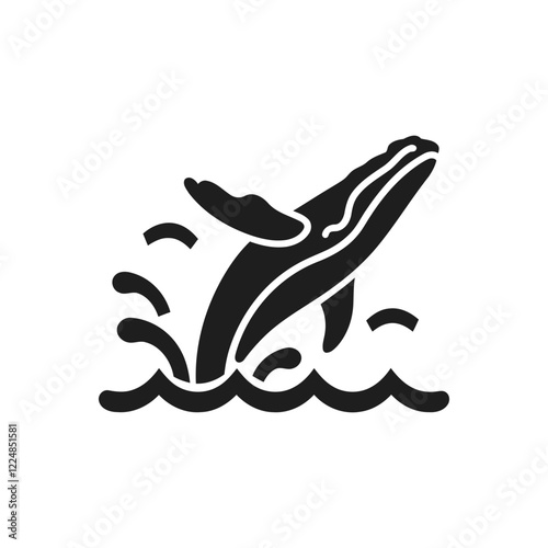 Whale Ocean Breach Splash Icon