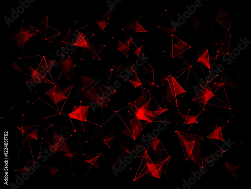 Abstract Red Triangular Net...