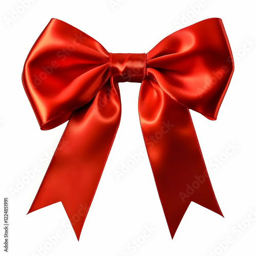 Elegant Red Satin Ribbon Bo...