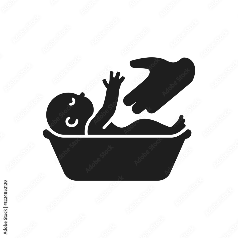 Fototapeta premium Baby Bath Care Time Icon