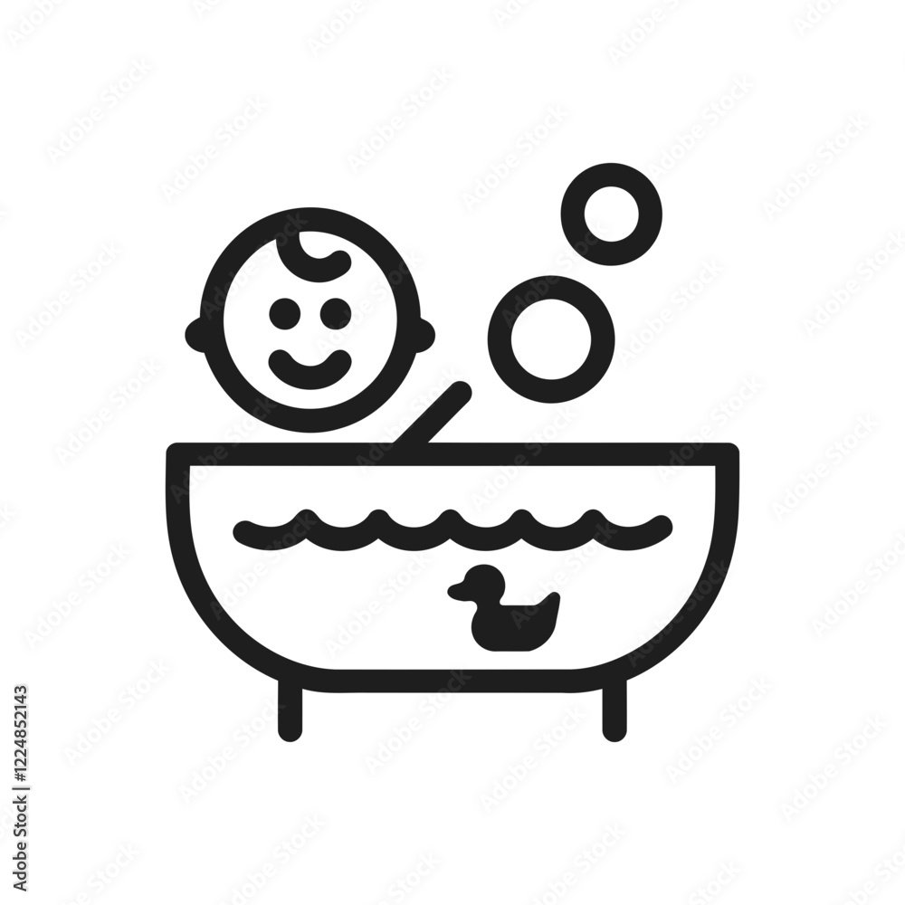 Obraz premium Happy Bath Time Bubbles Icon