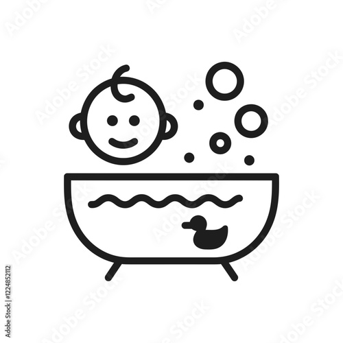 Baby Bath Care Time Icon