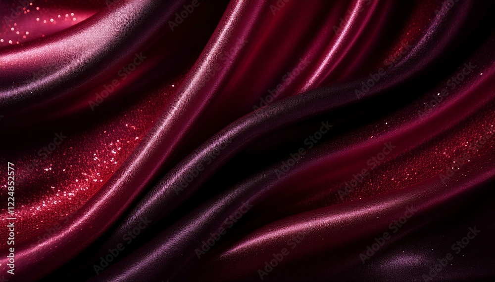 Obraz premium Black dark gray purple burgundy red background. Silk satin fabric. Luxury elegant beauty premium rich. Shiny glitter shimmer silky. Drapery fold crease. Christmas birthday Valentine romance festival