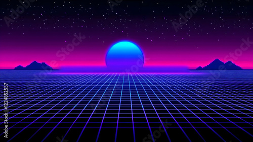 Retro Futuristic Landscape ...