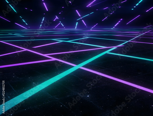 Neon Grid Lights Illuminate...