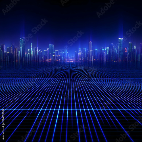 Futuristic Cityscape with G...