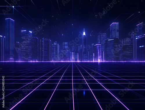 Futuristic Cityscape with G...