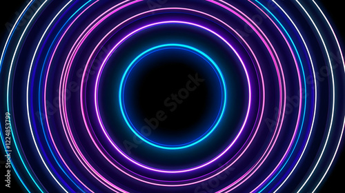 Neon Circle Background Form...