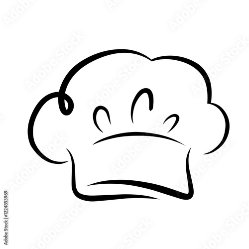 Chef hat hand drawn icon