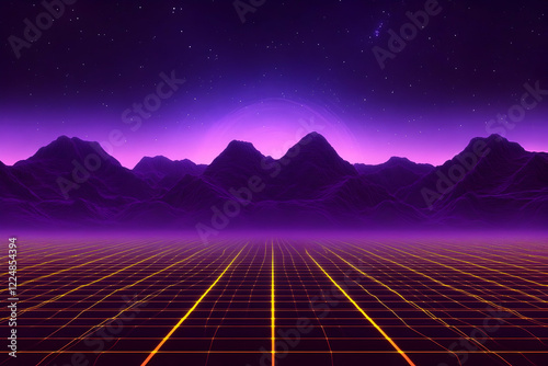 Retro Futuristic Landscape ...
