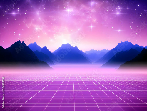 Retro Futuristic Landscape ...