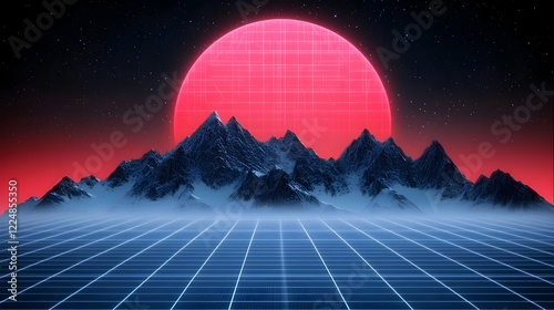 Retro Futuristic Landscape ...
