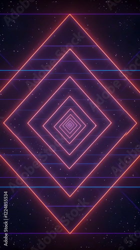 Abstract Neon Diamond Tunne...
