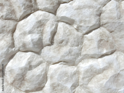 White Textured Stone Wall C...