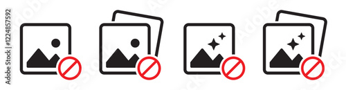 Picture error set icon. Photos error icon, vector illustration