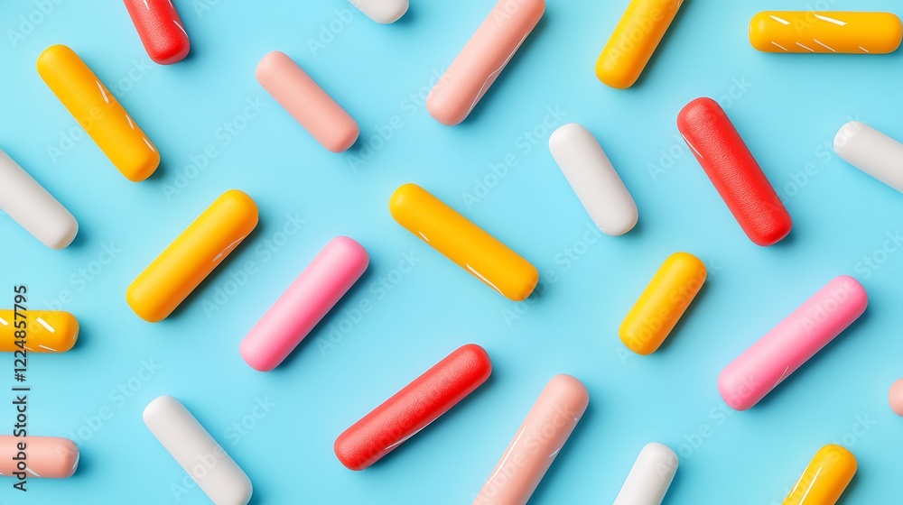 Colorful Pills and Capsules on Bright Blue Surface for Health and Wellness Concepts Colorful Pills and Capsules on Bright Blue Surface for Health and Wellness Concepts