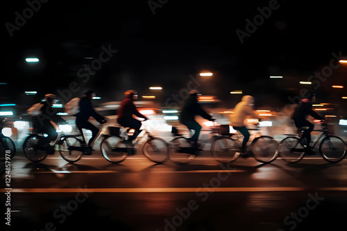Cyclists Ride Through City ...
