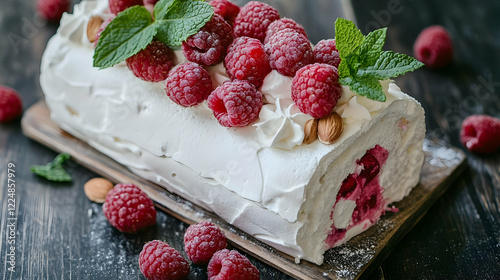 Meringue Roulade Cake with ...