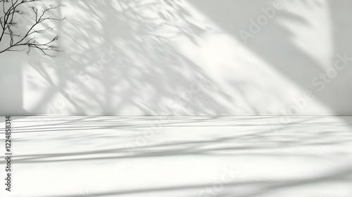 Empty white room interior w...