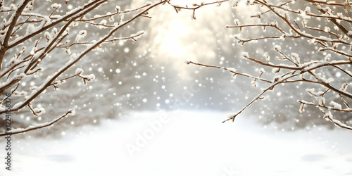 Snow-Covered Branches Frame...