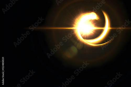 Golden Light Flare Creates ...