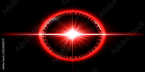 Red Circular Light Beam Emi...