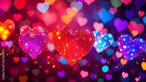 Heart shape for Love, Valentine's Day concepts. wedding etc. Heart elements for love concept design. AI generated image