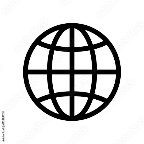 Globe icon. Web sphere shape. World map symbol. Vector Earth graphic.