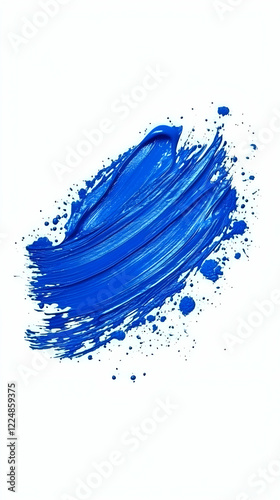 Vibrant Blue Paint Stroke C...