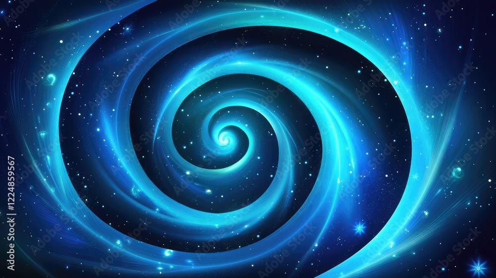 Spiraling Cosmic Vortex in Deep Space with Bright Stars and Swirling Blue Light Creating a Ethereal Cosmic Scene for Science and Fantasy Themes Spiraling Cosmic Vortex in Deep Space with Bright Stars and Swirling Blue Light Creating a Ethereal Cosmic Scene for Science and Fantasy Themes