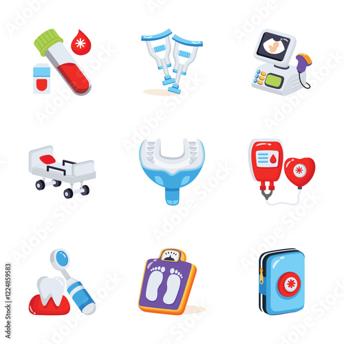 Carefully designed medical and healthcare icons