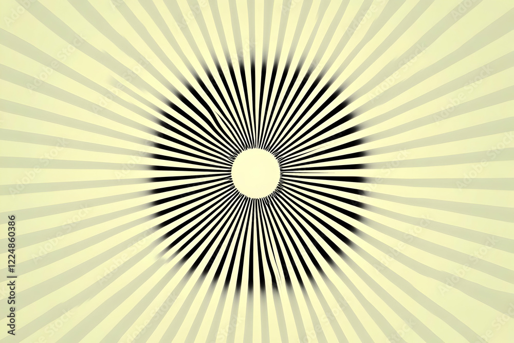 Fototapeta premium Abstract Background with Black and Beige Radial Stripes Creates Visual Interest