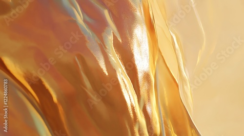Golden Draped Fabric Abstract Texture Background