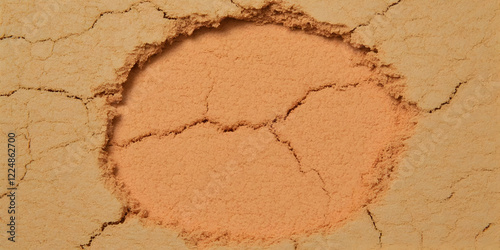 Close-up of Cracked Beige S...