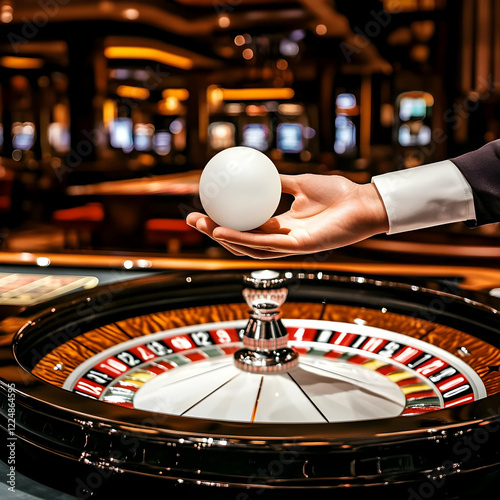 Hand Holding a Roulette Bal...