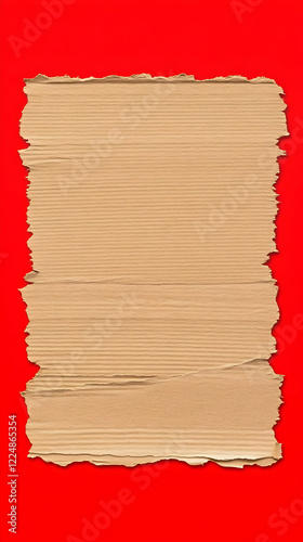 Torn Cardboard Piece on Red...