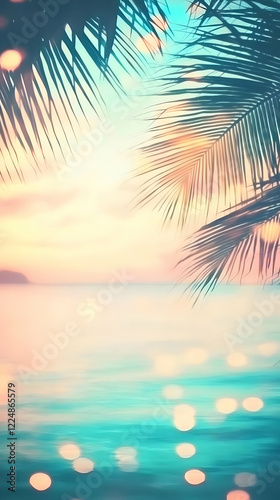 Tropical Beach Sunset with ...