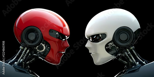 Two Futuristic Robots Face ...