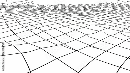 Abstract 3D Wireframe Grid ...