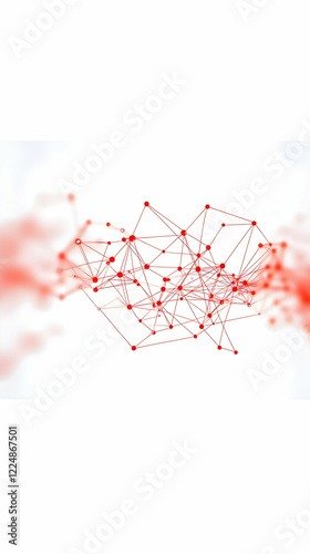 Abstract Red Network Struct...