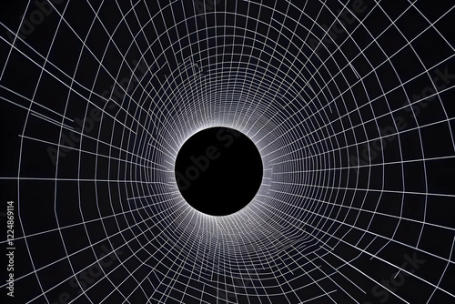 Abstract 3D Grid Tunnel Cre...