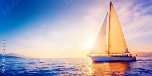 Sailboat sails smoothly acr...