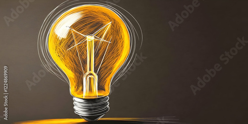 Glowing Light Bulb Illustra...
