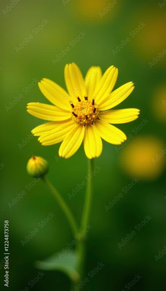 Tiny droplets of dew cling to yellow flower petals, , lute in background Tiny droplets of dew cling to yellow flower petals, , lute in background