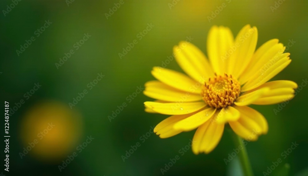 Tiny droplets of dew cling to yellow flower petals, nature, yellow, lute in background Tiny droplets of dew cling to yellow flower petals, nature, yellow, lute in background