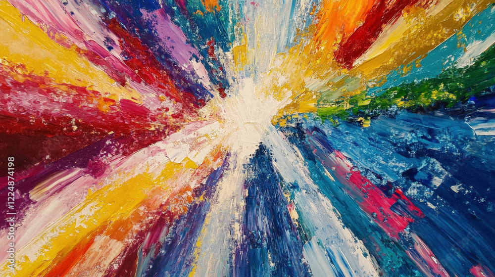 Fototapeta premium Vibrant Multicolor Explosion Abstract Art